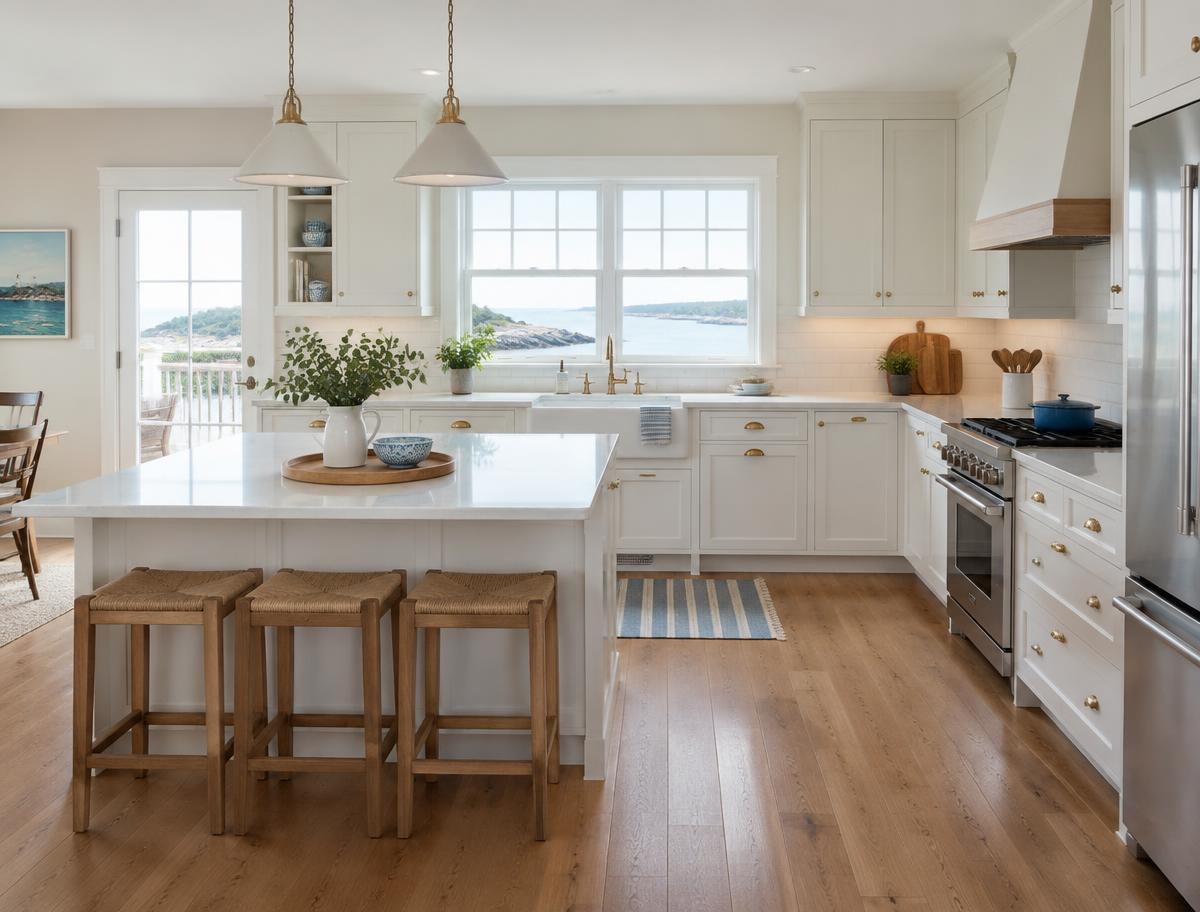 Bright refinished white kitchen
